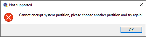 M3 Cannot encrypt system partition error